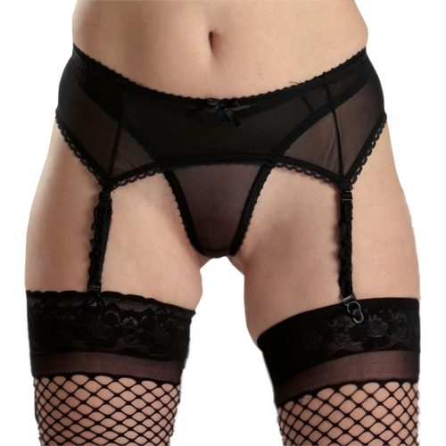 PORTALIGAS DE TUL ELASTIZADO NEGRO