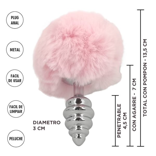 SS-SF-70388 PLUG ANAL COLA CONEJO ROSA
