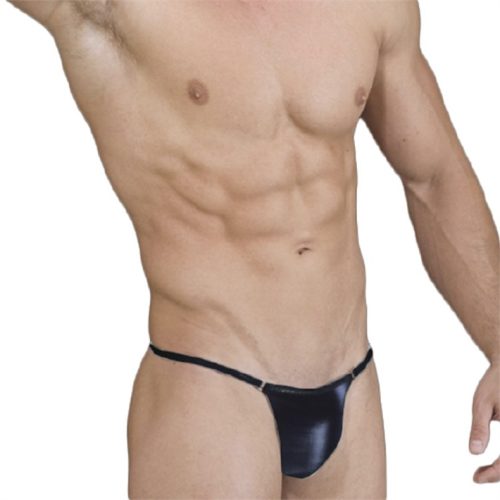 TANGA DE VINILO NEGRA