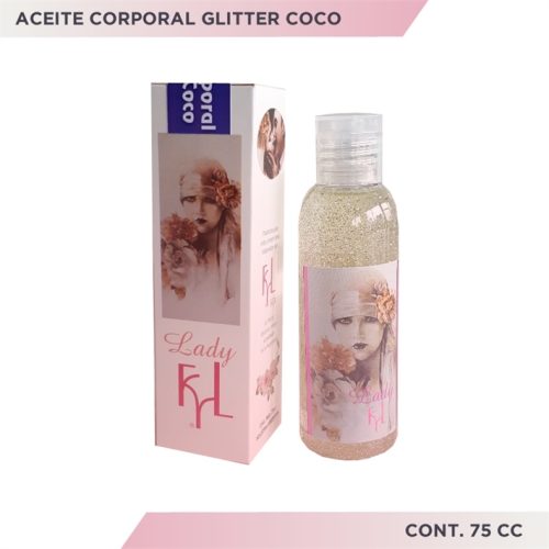 ACEITE CORPORAL CON GLITTER AROMA COCO 75 cc