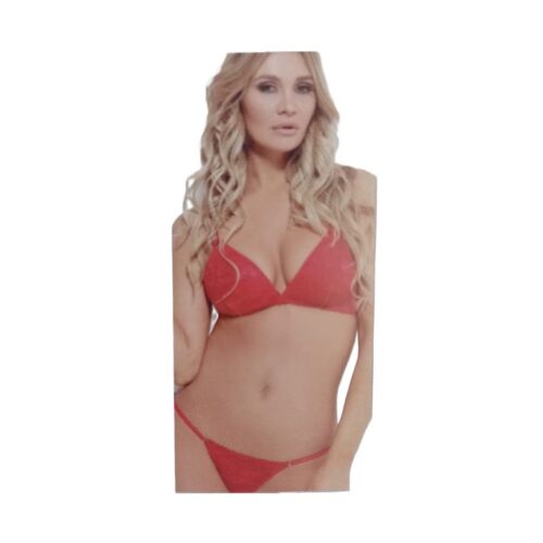 CONJUNTO DE ENCAJE Y TUL ROJO